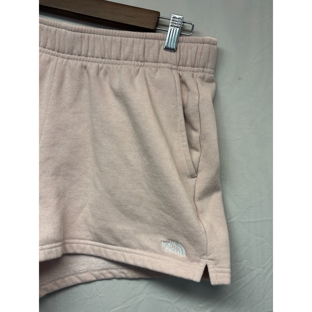 The North Face Fleece Shorts Womens Pink Moss Logo Large Comfortable Free Ship - Picture 4 of 6